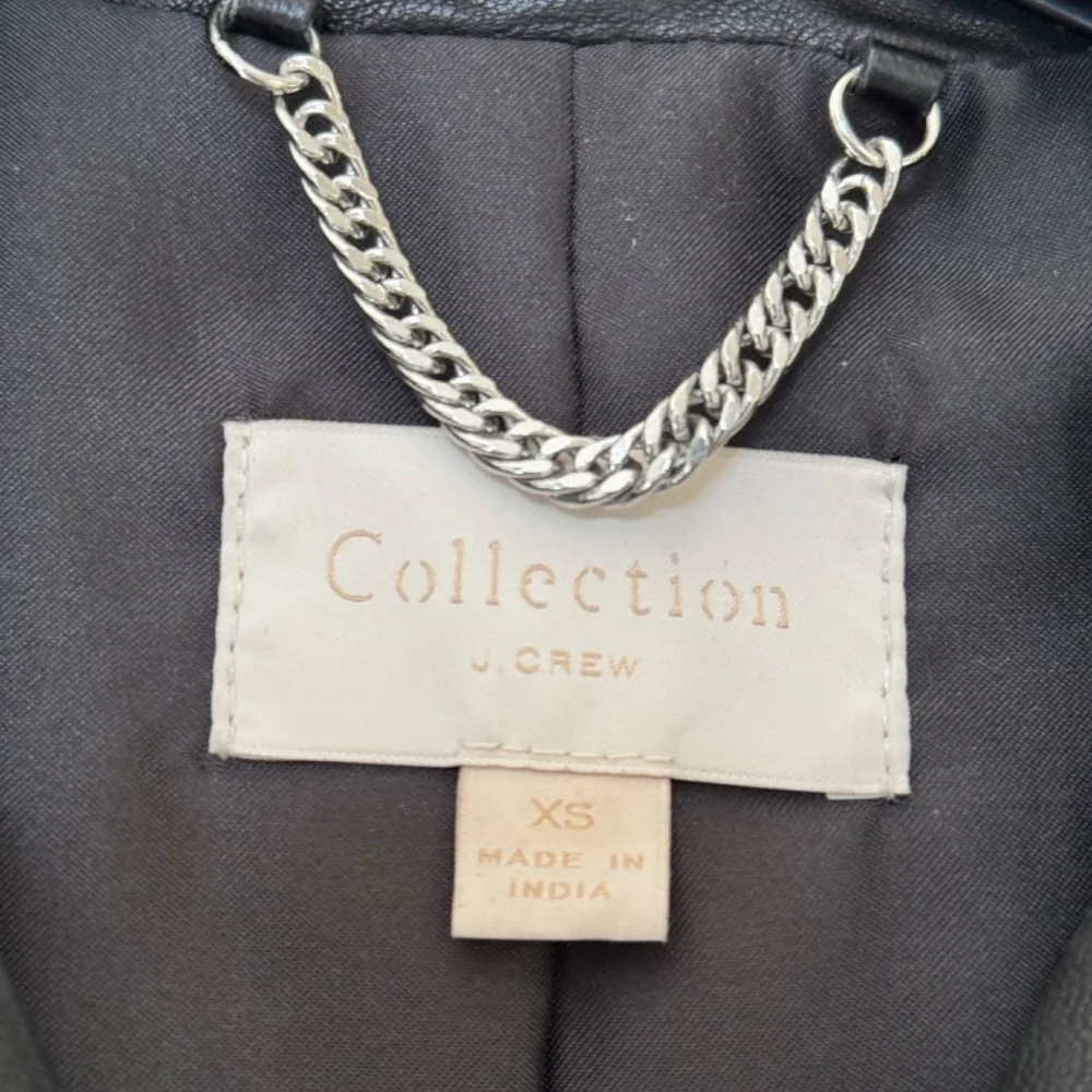 JCrew Collection washed leather motorcycle jacket - Picture 3 of 10